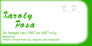 karoly posa business card